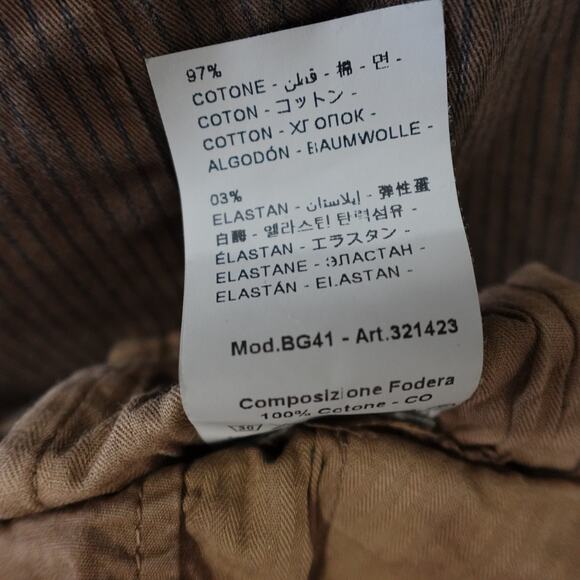 Briglia 1949 BG41 Drawstring Trousers Brown Striped Pant IT46 - Picture 14 of 15